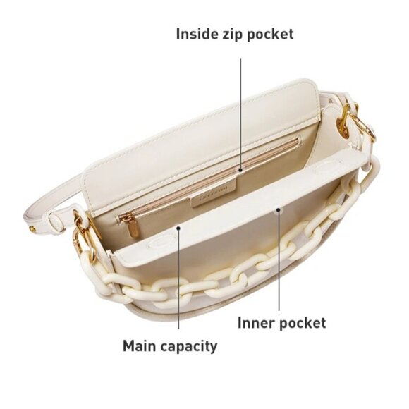 Semi-circle Saddle Leather Crossbody Purse - Picture 2 of 6